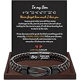 Btysun I Love You Gifts for Him Leather Bracelet for Men Knot Infinity Bracelets Valentines Day Gift for Husband Boyfriend Dad Son Grandson Anniversary Birthday Jewelry Graduation Gifts for Him 2024