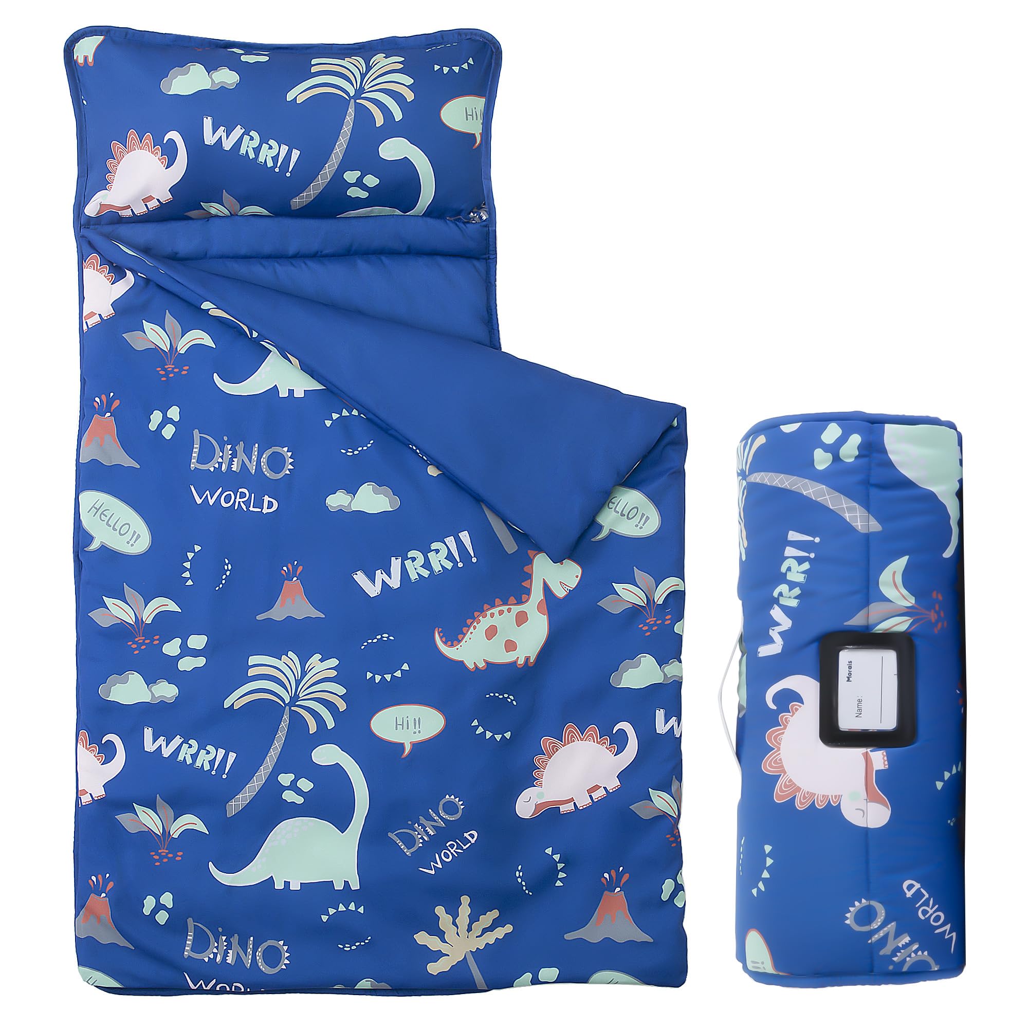 MORAIS Toddler Nap Mat with Pillow and Blanket - 52" x 20" Lightweight and Soft Nap Mats for Preschool, Daycare, Travel Sleeping Bags