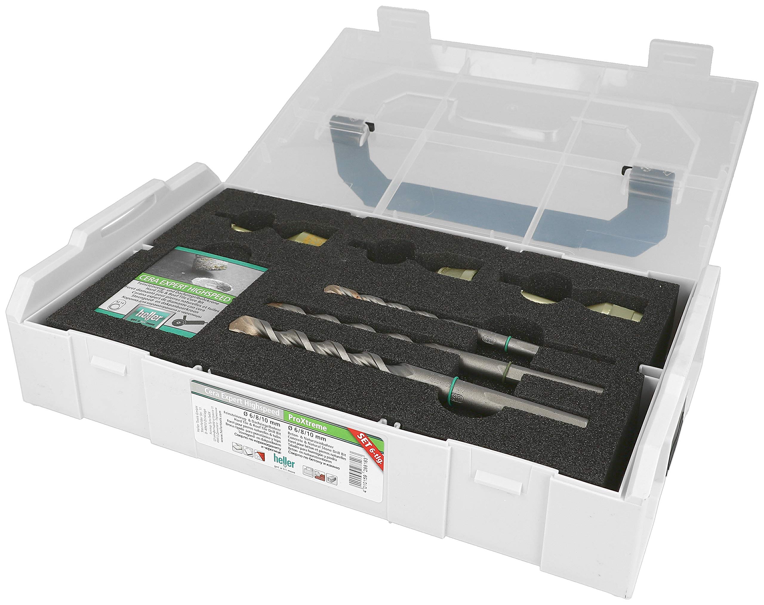 Heller Tools 288163 "3820 CeraExpert-High-Speed/ProXtreme" Roof Tile Drill Bit, Silver, Set of 6 Piece