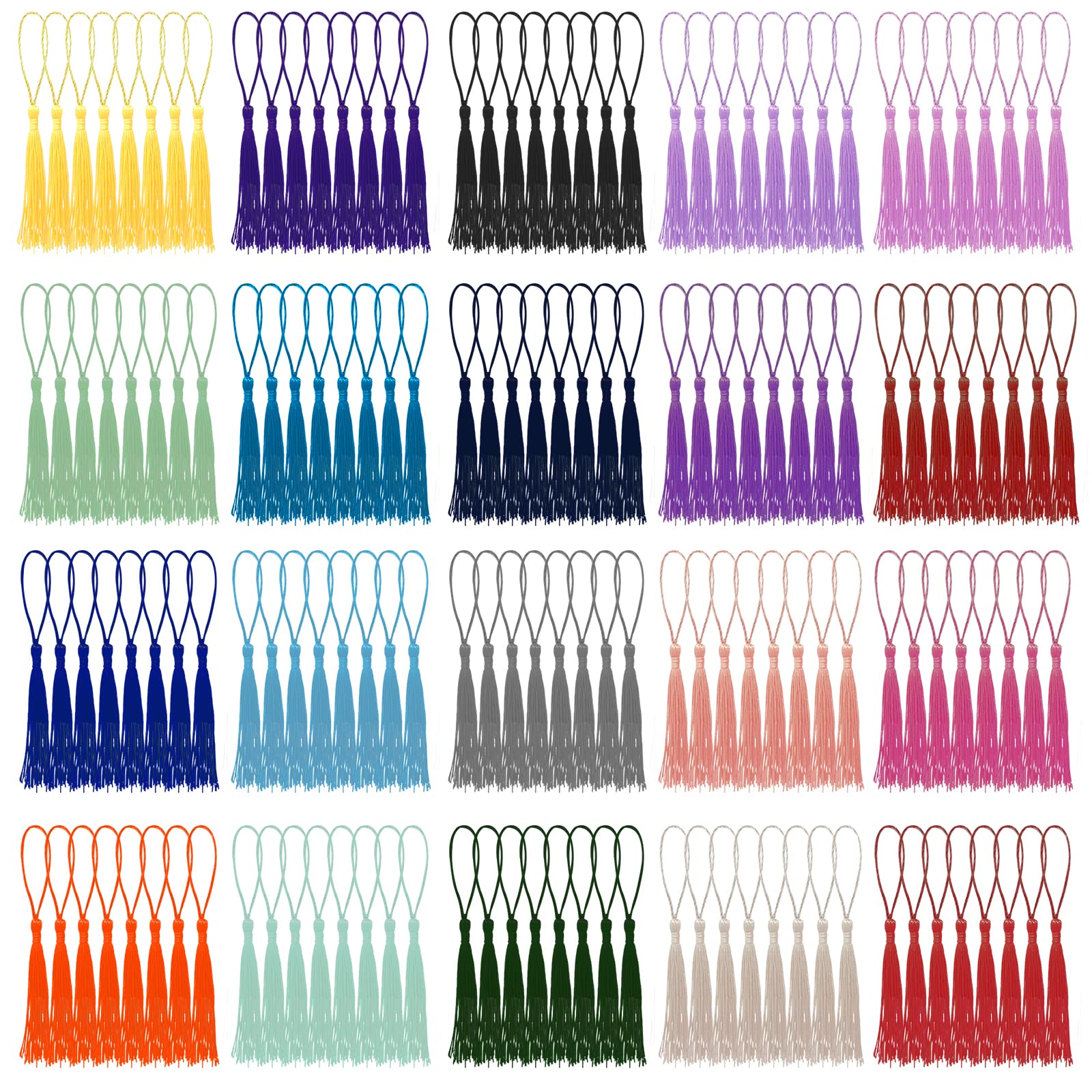 Wkmamo 160 Pcs Handmade Silky Tassels, 20 Colors Mini Tassels,Bookmarks Tassels for Jewelry Making,Souvenir Bookmarks,Home Decor