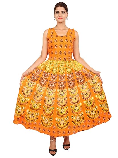 Women's A-Line Maxi Dress (JSL202_Blue_Free Size)