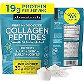 Viva Naturals Collagen Peptides Powder - Grass-Fed Hydrolyzed Bovine, Type I & III - 19 g Protein, Unflavored, Easy Dissolving - Joint, Skin, Hair & Nail Support - Paleo, Keto, Non-GMO - 1lb