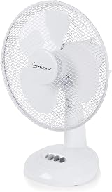 Signature 12 inch Desk Fan 3 Speed Oscillating Tilt White S40009 view 1