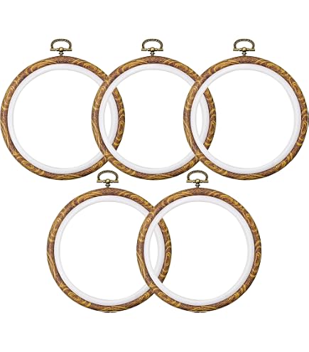 6 Cerceaux à Broderie En Hêtre – Anneaux Bois Ronds Pour Point De Croix, DIY, 4 Pouces