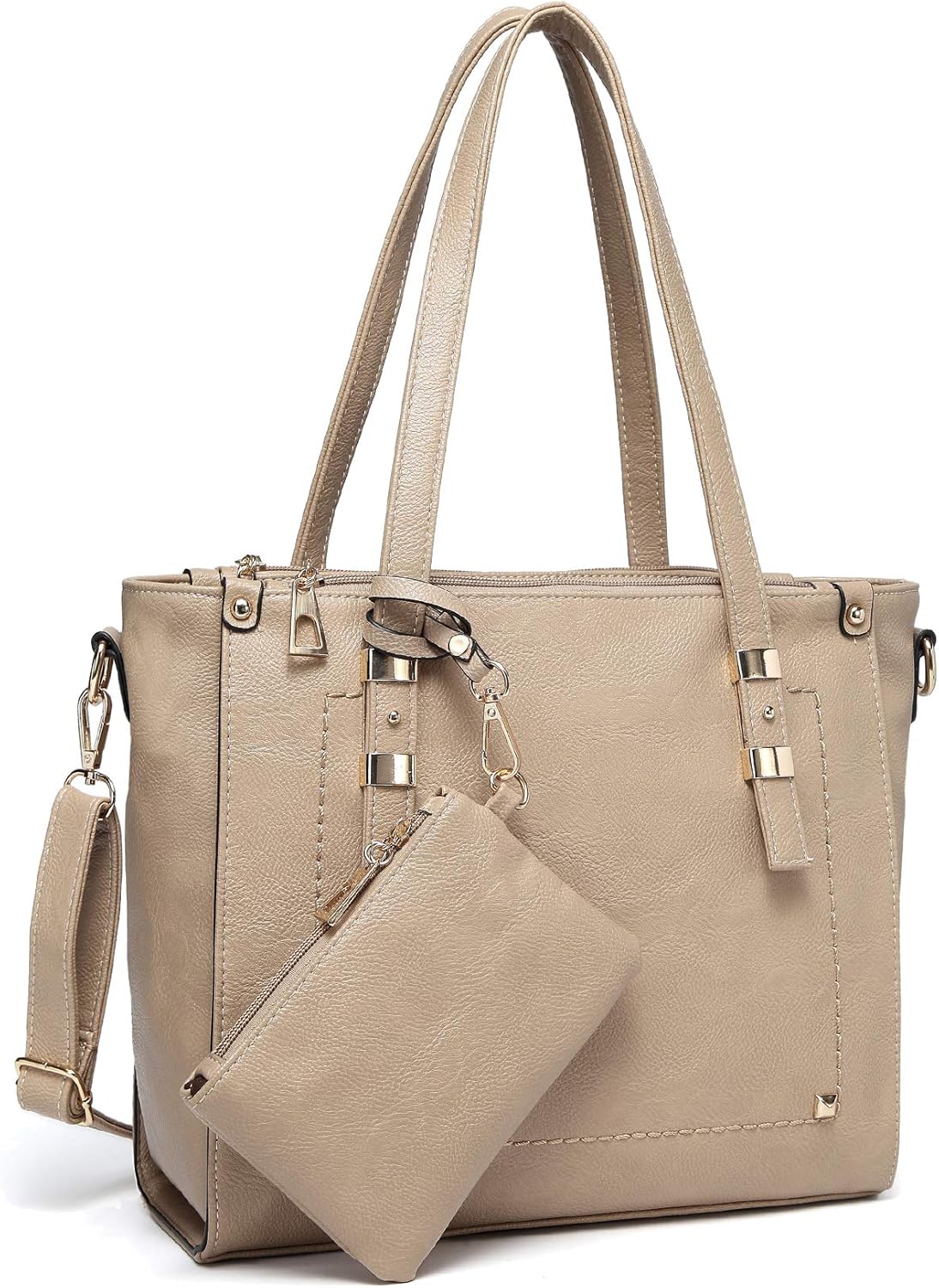 leather tote with compartments