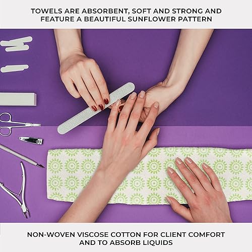 EMMA BEAUTY Premium Sunflower Nail Care Towels for Manicures and