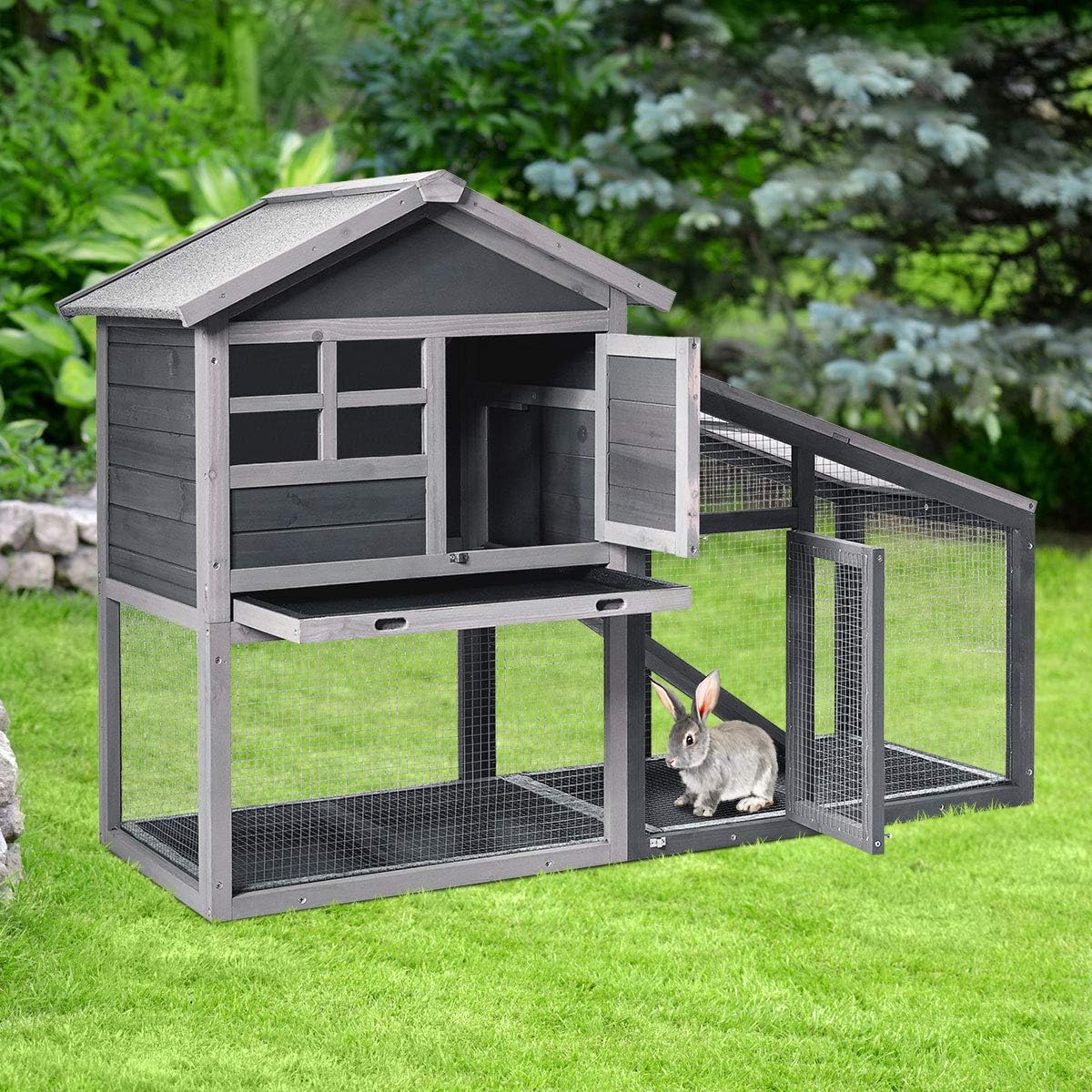 Outdoor Indoor Backyard Bunny Rabbit Shelter House Sunlight Panel