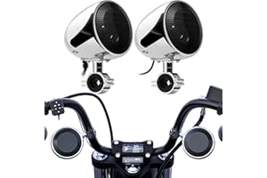 GoHawk Motorcycle Bluetooth Speakers with Built-in Amplifier - Waterproof Stereo Speakers, AUX/USB, 4" Audio Sound System for Harley ATV RZR