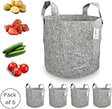 Growcery 5 Pack Fabric Plant Growing Bags 8L 12L 16L 20L Heavy Duty view 3