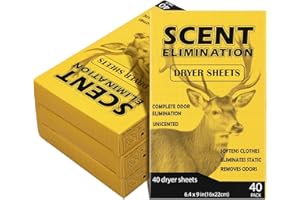 Wovnet 4 Pcs Scent Elimination Dryer Sheets for Hunting Scent Free Dryer Sheets Hunting Hunters Fabric Softener for Fabrics D