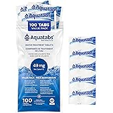 Aquatabs 49mg Water Treatment Tablets for 1L, 100-Tabs Value Pack (Plain Label) - Emergency Preparedness & Survival - Iodine 