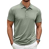 COOFANDY Men's Polo Shirt Golf Quick Dry Performance Short Sleeve Moisture Wicking Athletic Polo Collared Tennis T-Shirt