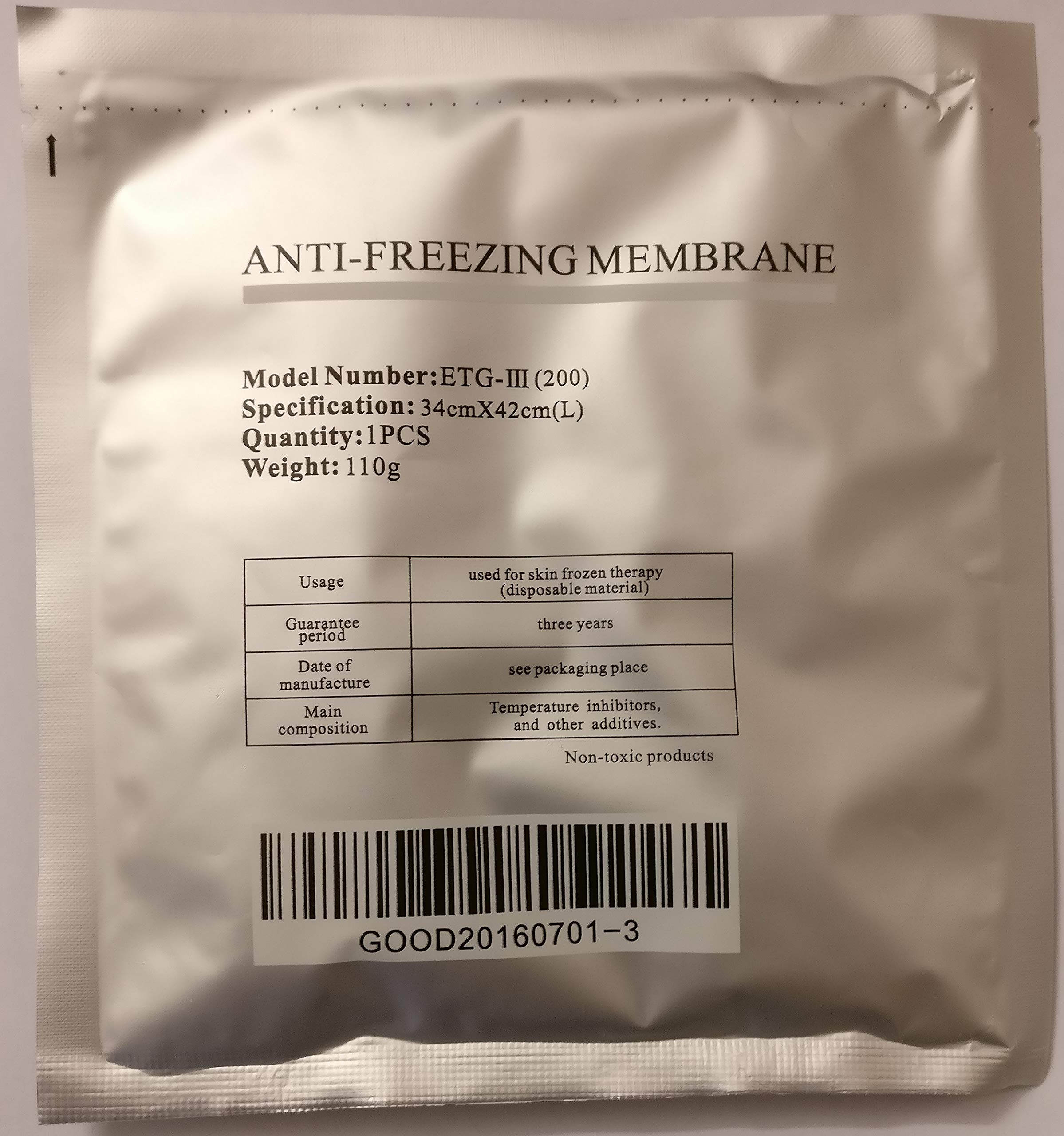 10 Antifreeze Membrane Cryolipolisis device. Medical quality for professionals & private individuals, Normalize CEE. (34cm X 42cm)