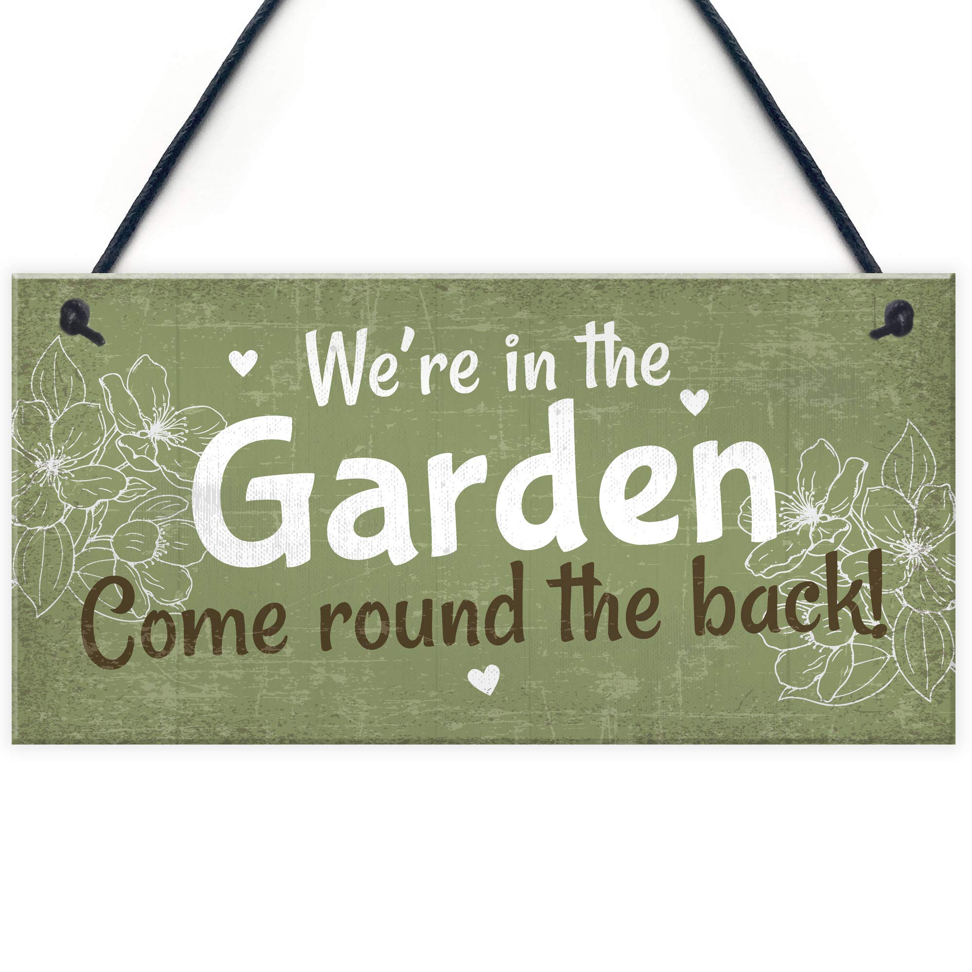 Red Ocean Were In The Garden Front Door Plaque Summer House Sign Garden Shed Mum Nan Friend Gifts