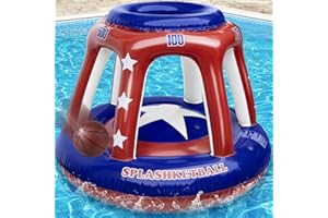 WELIN 47" Larger Pool Basketball Hoop Game, Thicker Inflatable Water Basketball Hoop with Ball, Summer Fun Swimming Pool Floa