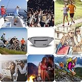 MAXTOP Large Bumbag Waist Fanny Pack with Headphone Jack 4 Pockets Grey view 7