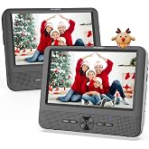 FANGOR 7.5 Inch Dual Car DVD Player, Portable Headrest Video Player for Car with 5 Hours Rechargeable Battery, Last Memory, AV Out/in, Support USB/SD/Sync TV, All Regions (1 Player+1 LCD Screen)