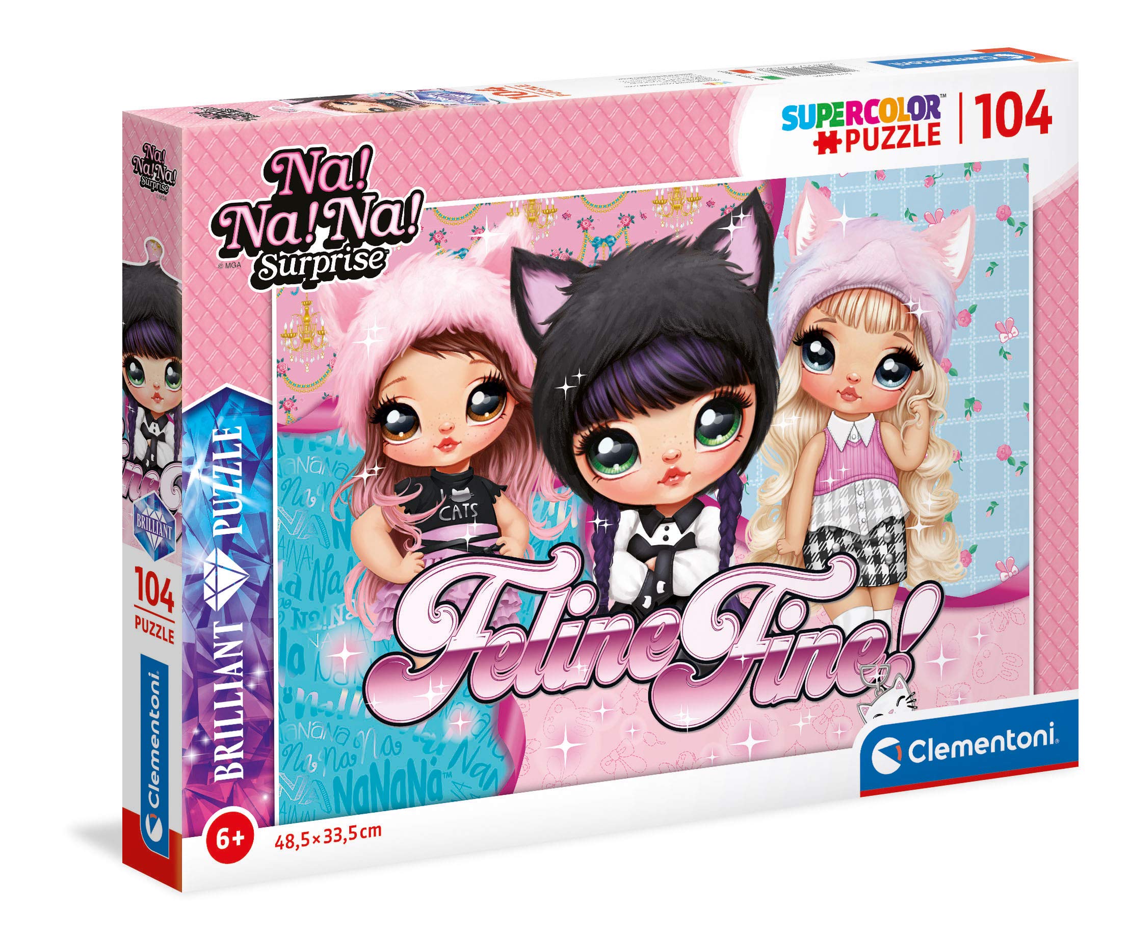 Clementoni - 20184 - Brilliant puzzle - Na Na Na Surprise - 104 pieces - jigsaw puzzles for kids age 6 - Made in Italy, cartoon puzzles