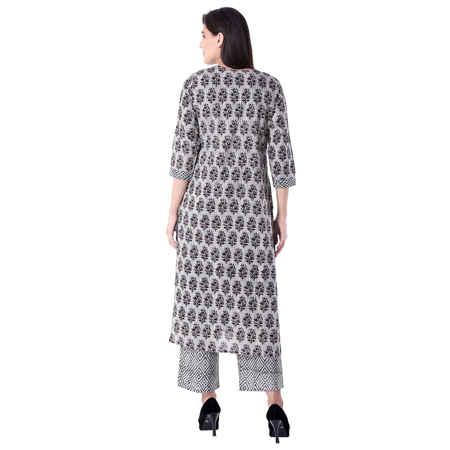 khushal women's cotton printed jacket kurta inner with palazzo pant set