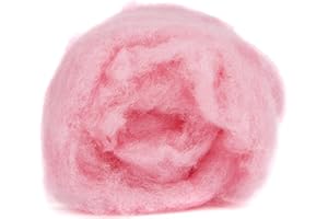 Desert Breeze Distributing Maori Wool Carded Batting, 100% Natural New Zealand Wool Made by DHG in Italy for Needle Felting, 3.5 OZ, 27 Micron, Color Bubblegum Pink