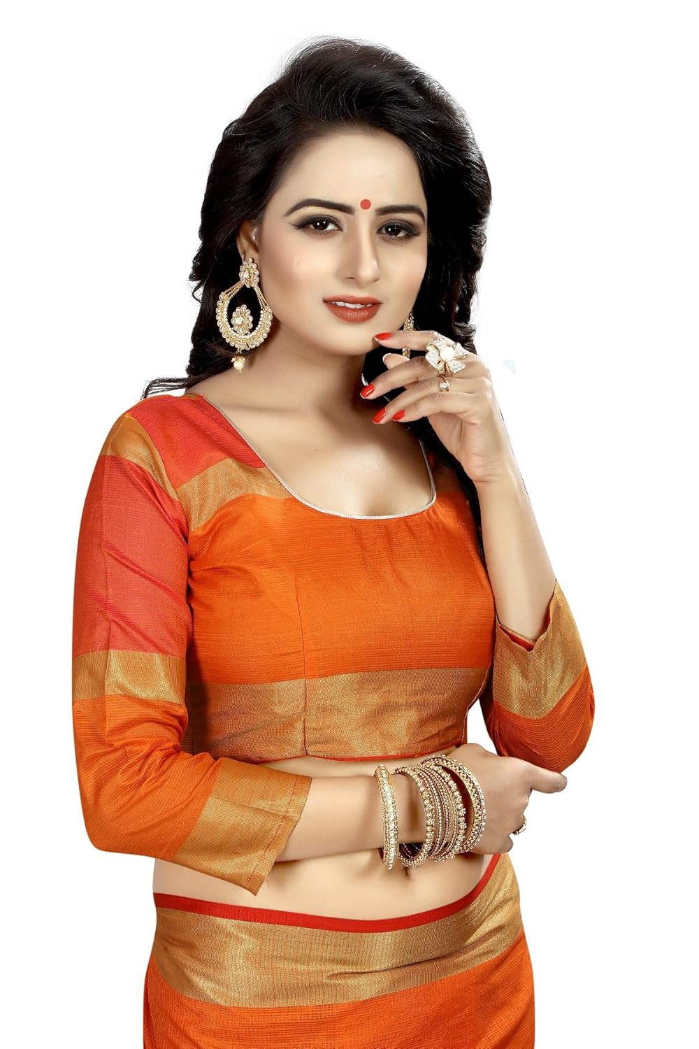 perfectblue cotton saree with blouse piece