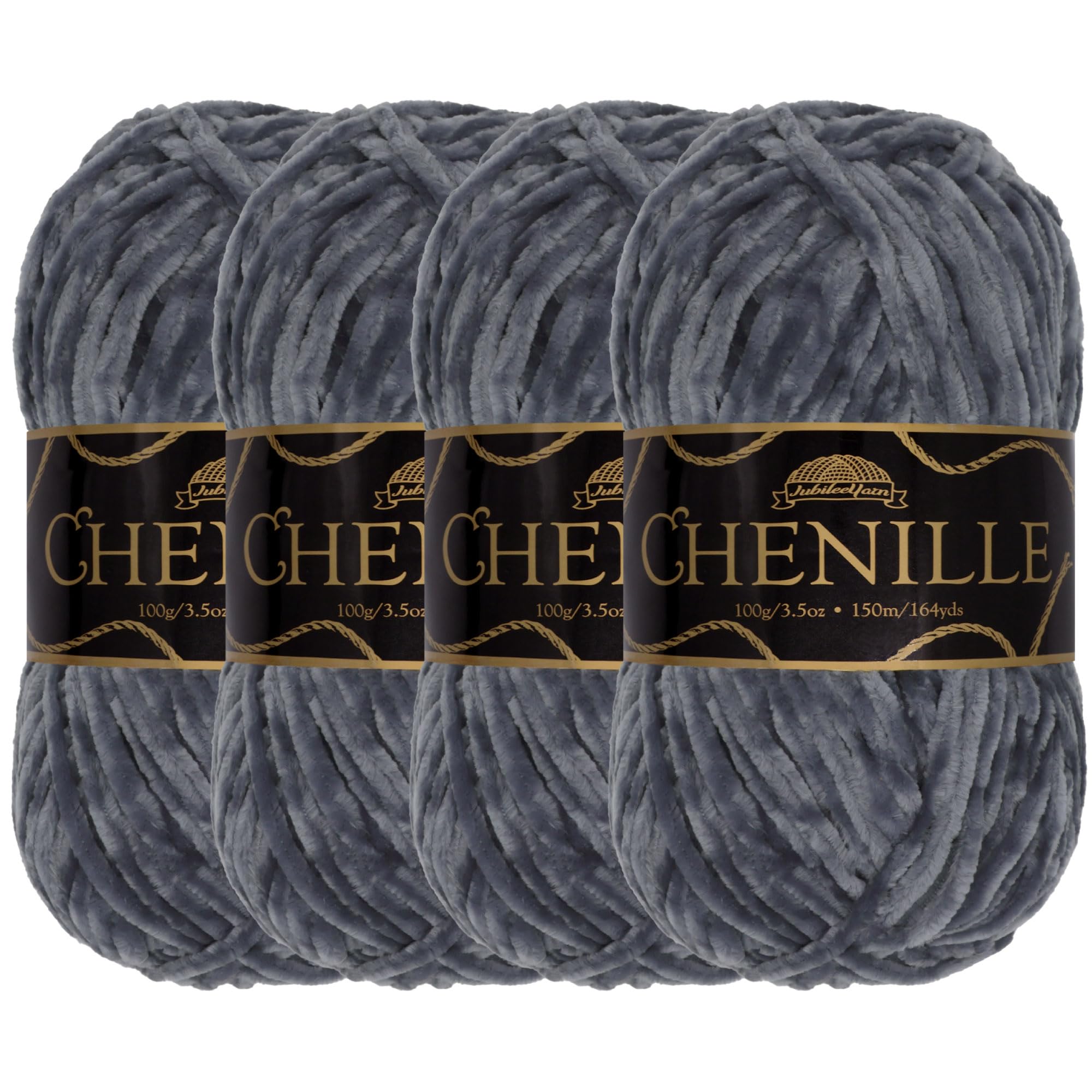 JubileeYarn Chenille Yarn - Worsted Weight - 100g/skein (4 Skeins, 131 Phantasma)