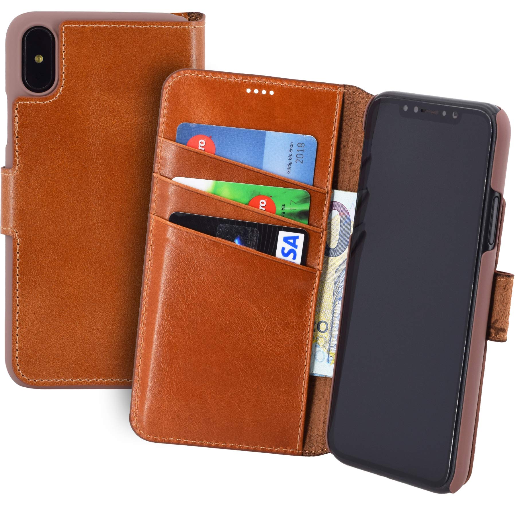 Apple iPhone X | (Slim Fit) Leather Book Style Case Leather Mobile Phone Case Cover With Stand And Card Slot