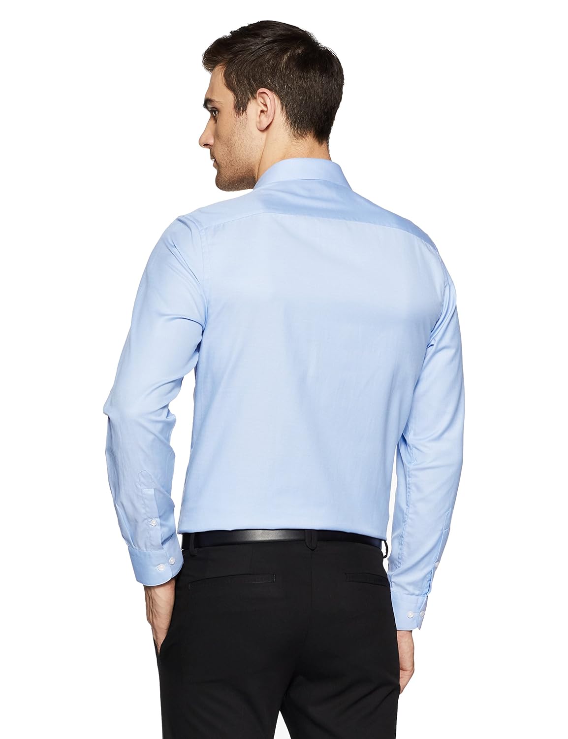 peter england men's plain slim fit formal shirt