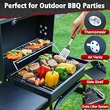 Sunlifer Charcoal BBQ Grill Smoker Barrel Portable Large view 4