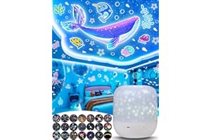 21 Sets of Films, Projector Night Light for Kids Bedroom, Baby Projector for Ceiling, Night Light Star Galaxy Projector with 