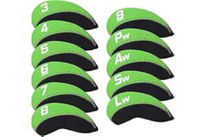 Craftsman Golf 11pcs/Set Neoprene Iron Headcover Set with Large No. for All Brands Callaway,Ping,Taylormade,Cobra Etc.