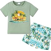 YUEMION Toddler Baby Boy Summer Outfit 1-5T Baby Boy Clothes Short Sleeve T-Shirts Top + Shorts 2Pcs Boy Clothing Casual Set