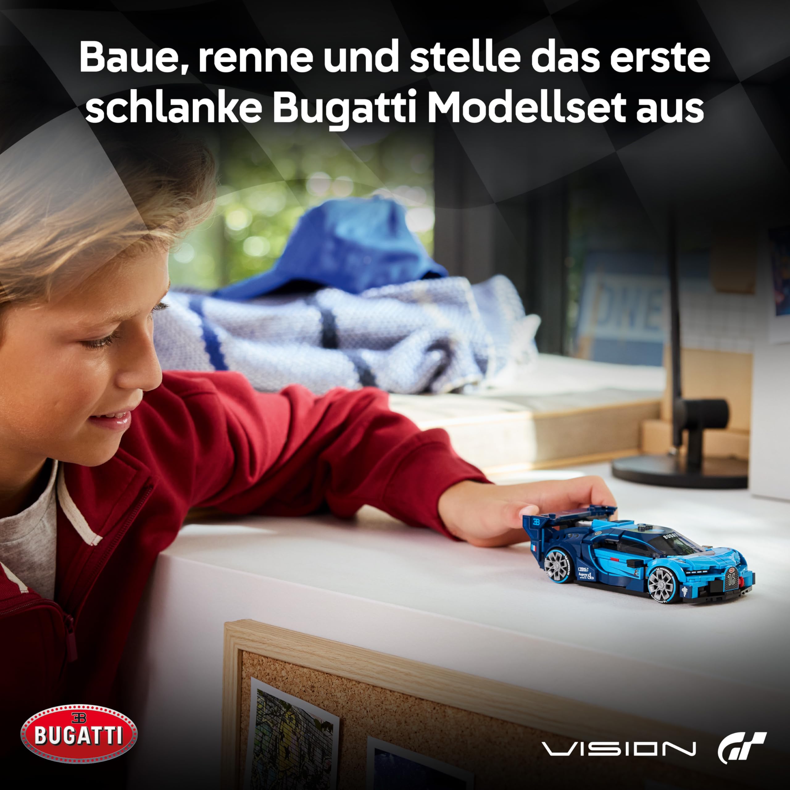 LEGO Speed Champions Bugatti Vision Gran Turismo Hypersportwagen - Modellbau mit sammelbarer Fahrer Minifigur - Gaming Geschenkidee für Jungen ab 9 Jahren und Motorsportfans - 77253 2