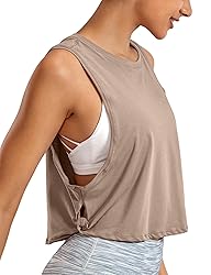 CRZ YOGA Pima Cotton Cropped Tank Tops for Women