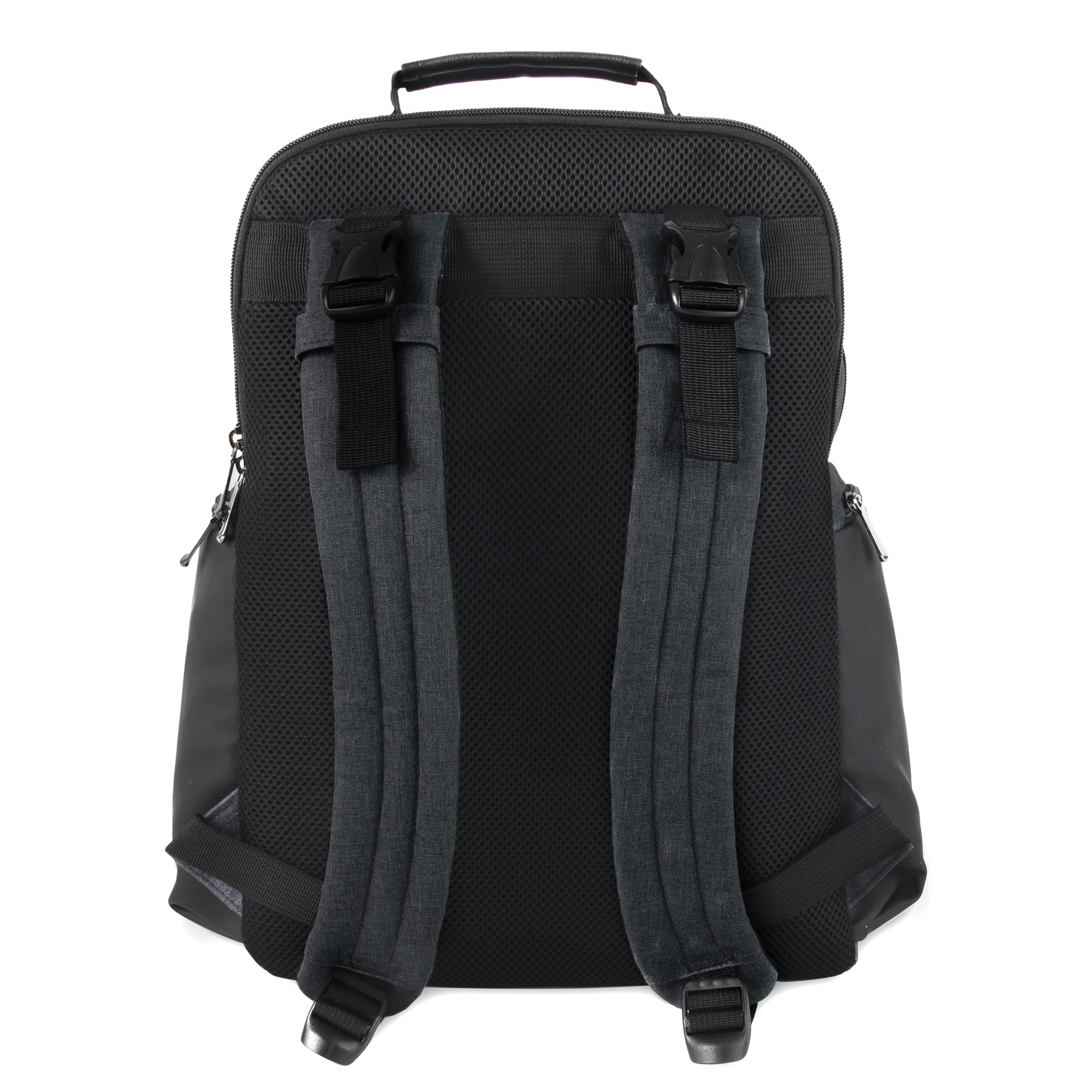 Baby Essentials Super Cooler Dual Compartment Diaper Bag Backpack with Portable Changing Pad, Stroller Straps, Insulated Bottle Compartment (Grey/Black)