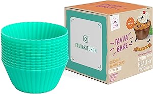Silicone Baking Cups, Reusable Cupcake Liners Non-stick Muffin Cups Cake Molds Cupcake Holder, 12 Packs