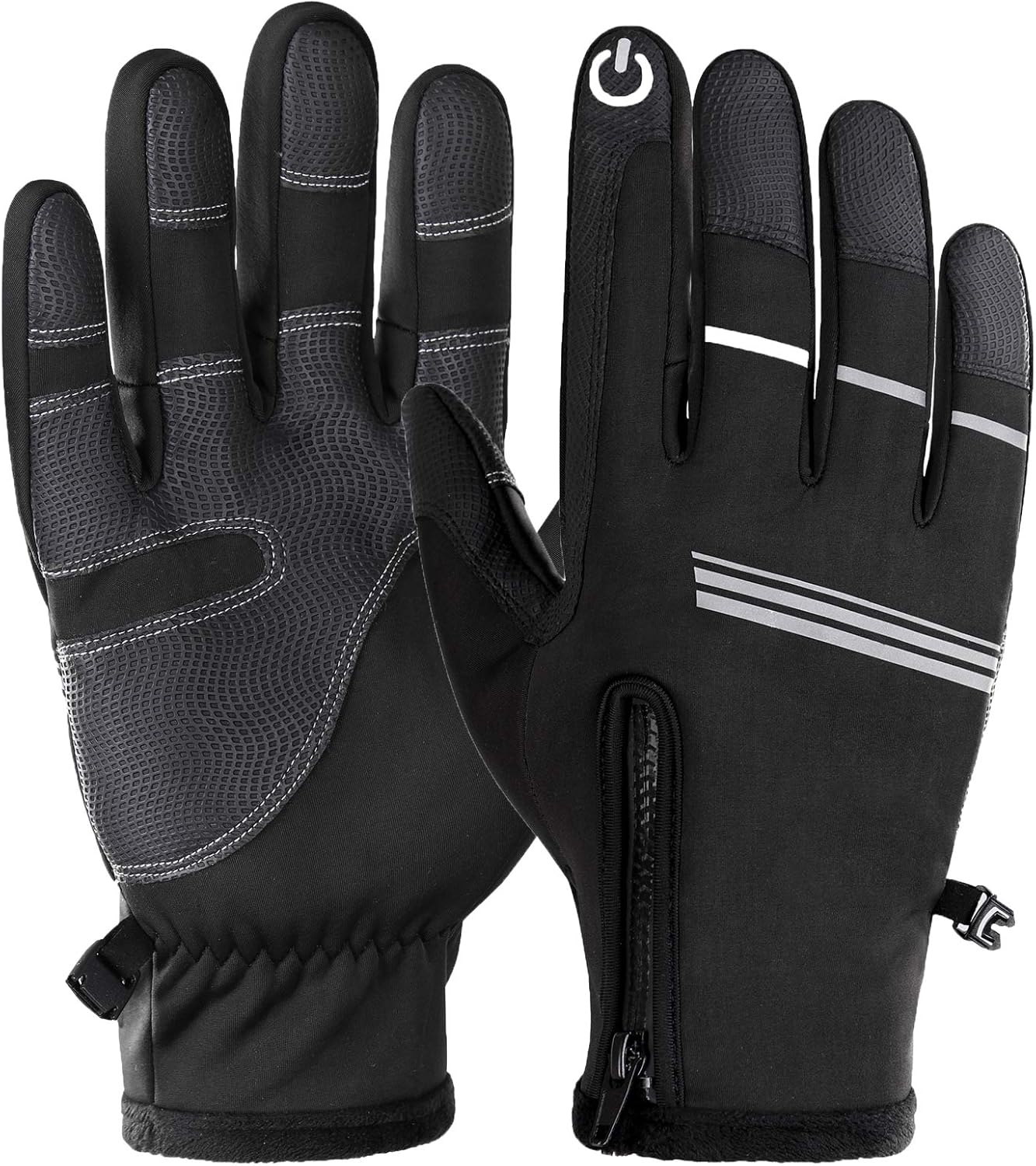 Puosike Cycling Gloves, Winter Cycling Gloves, Unisex, Windproof MTB Gloves, Extra Warm Non-Slip 