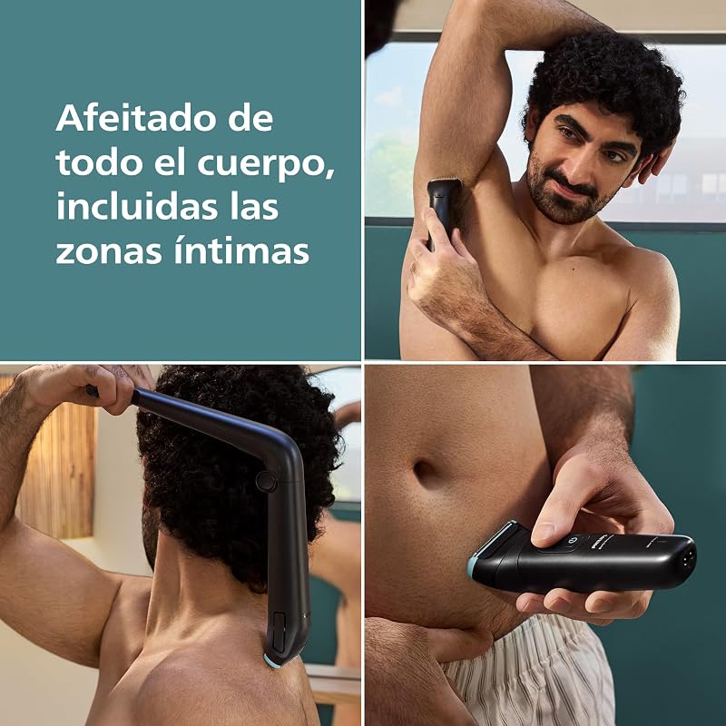Body Shave Series 5000 - Depilador macho com sistema de proteção, cortes e ceras nas áreas íntimas e nas costas, 100% impermeável, autonomia de 100 min, BG5480/15.
