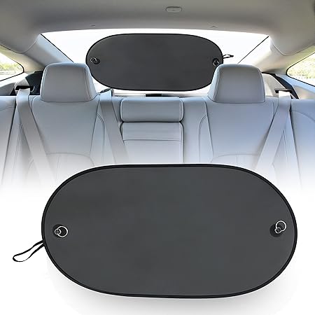 Amazon Econour 車後部ウィンドウサンシェード スクリーンメッシュカバー ユニバーサルメッシュバックウィンドウバイザー 吸盤付き Uv 日光 グレア保護 赤ちゃん用 車 Suv トラック用 40 X インチ サイドバイザー 車 バイク