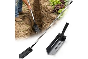 Trench Shovel for Digging,56 Inch Long Handle Adjustable Garden Tool for Transplanting,Camping,Heavy Duty Metal Shovel for Ga