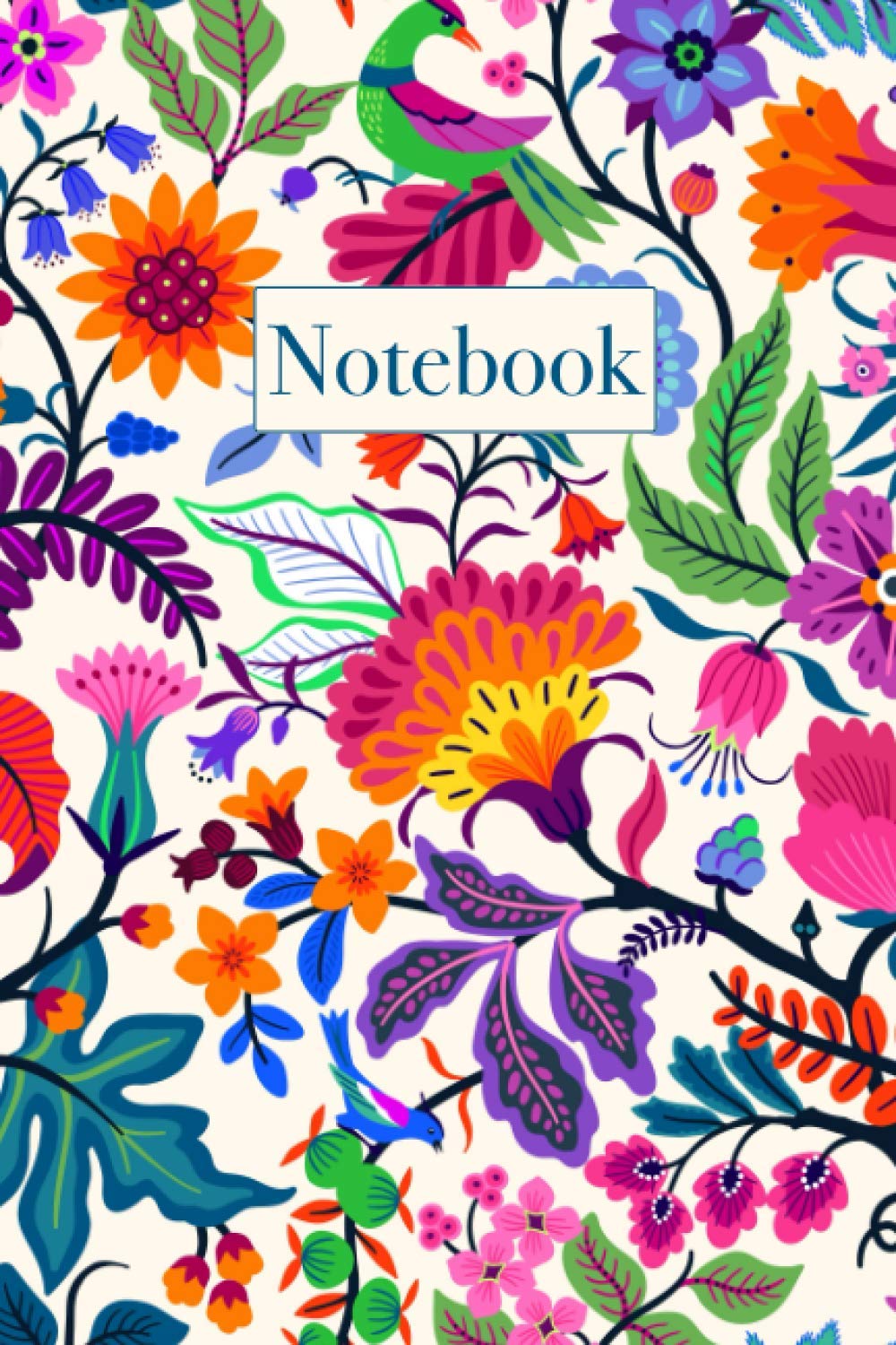 Notebook: Floral Dot Grid Journal 6 x 9 inches - 120 pages