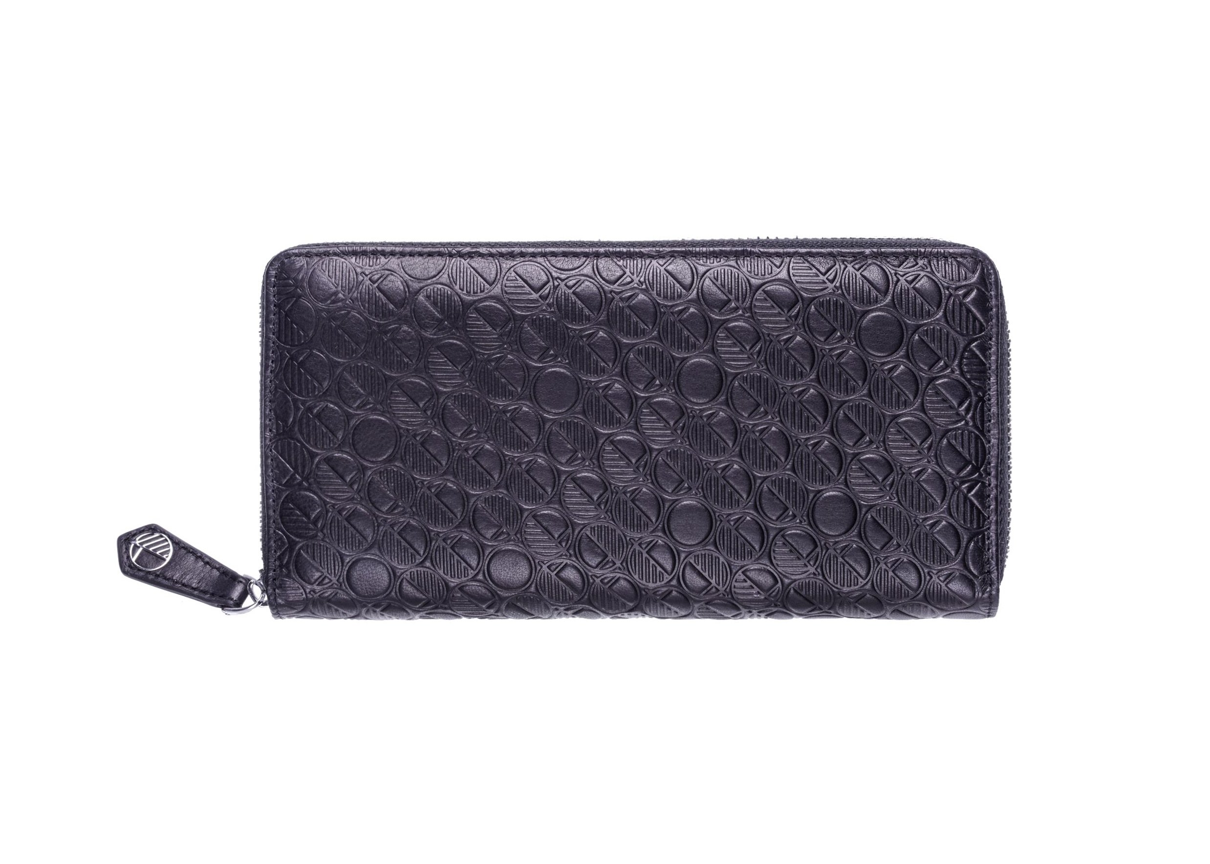 DREW LENNOX Premium British Leather Zip Around Purse - Black
