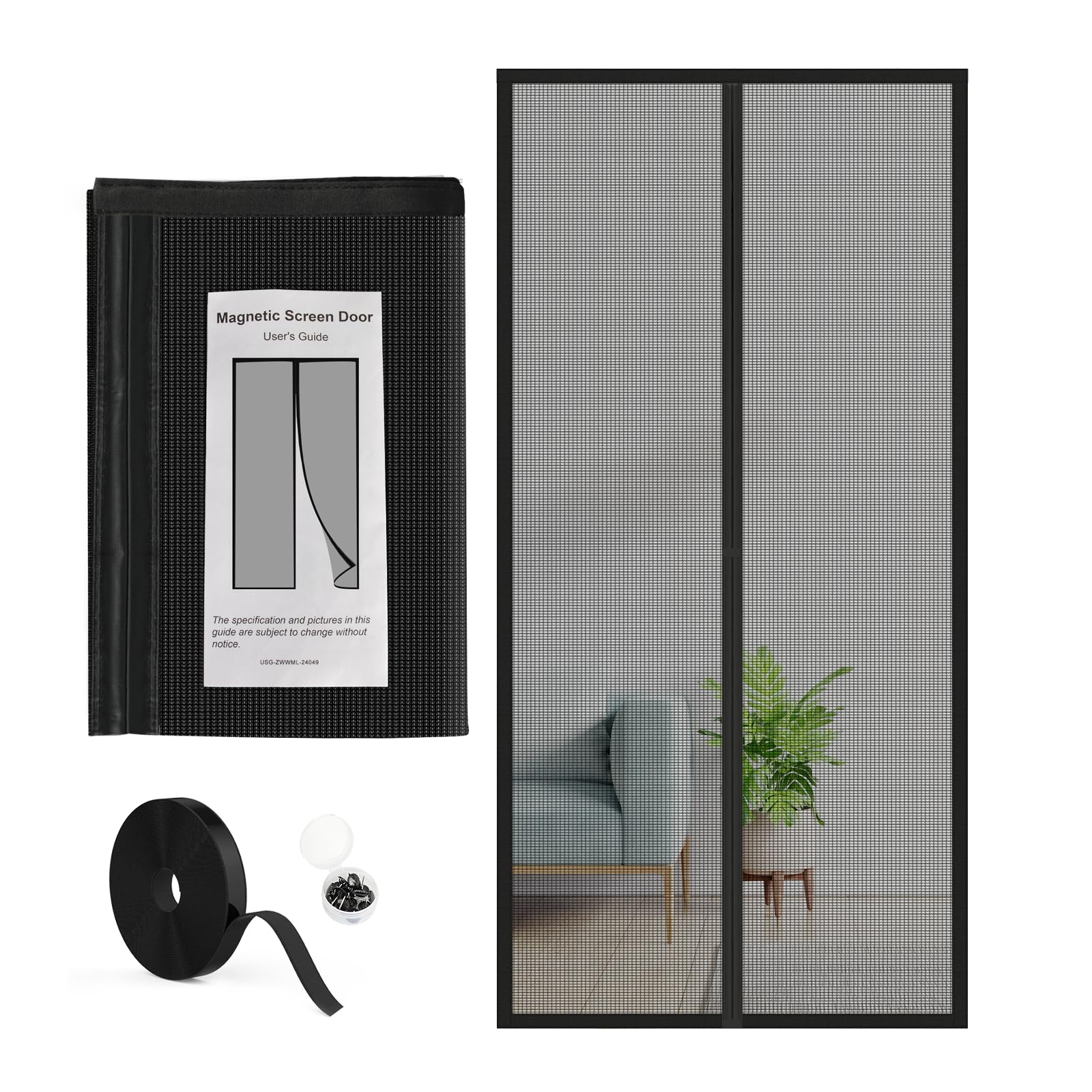 Photo 1 of Augblinds Magnetic Screen Door Mesh: High Density Net-Within-Network Screen Doors Size 32"x81" Fit Door 30x80 Inch, with Windproof Hasp & Powerful Magic Force, Efficiently Dustproof & Keep Bugs Out