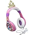 Disney Princess Kids Headphones, Adjustable Headband, Stereo Sound, 3.5Mm Jack, Wired Headphones for Kids, Tangle-Free, Volume Control, Foldable
