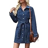 Nitzana Women's Denim Dress Short Sleeve Jean Dress Button Down Denim Shirt Dresses with Pocket 2026 Western Outfits