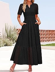 ZESICA Women's 2025 Summer Short Sleeve Maxi Dress