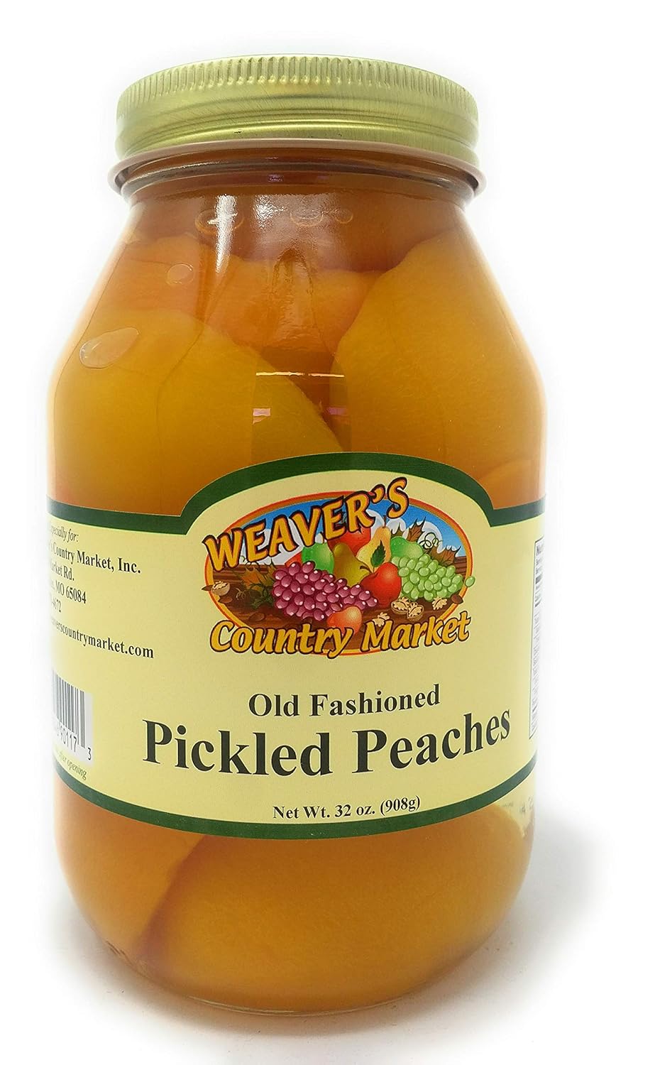 Weaver's Country Market Old Fashioned Pickled Peaches (1 Quart Jar) Grocery