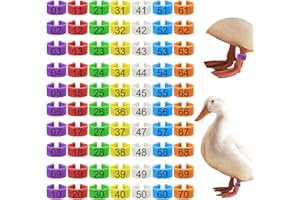 EZEELAI 70 Pcs 20mm Duck Leg Rings Colorful 01-70 Numbered Duck Identification Leg Bands, Duck Chicken Leg Tags Clip on Poultry Ankle Rings for Ducks Chicken Guinea Goose Gamefowl Turkey