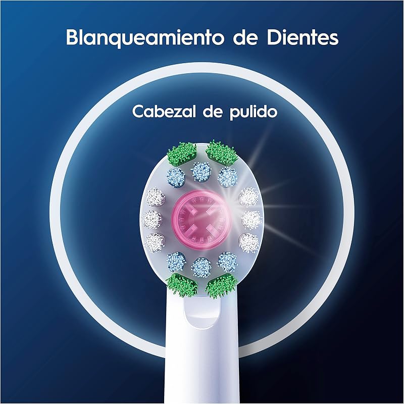 Cabeças 3D Brancas Originais de Substituição, Branco, Pack de 10 - Recargas para escova elétrica Oral B Pro, com copo de polimento para remover manchas superficiais, efeito de branqueamento