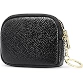 SENDEFN Mini Coin Purse Soft Leather Small Coin Pouch Purses Women Zipper Pocket with Key Ring